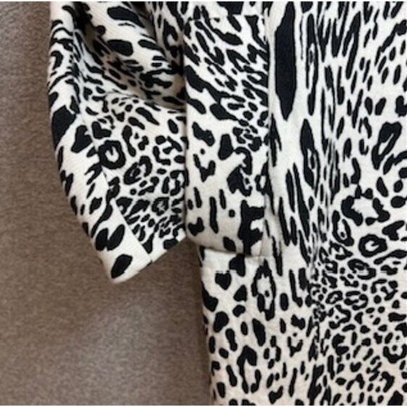 ZARA Womens Coat Jacket Small Leopard Print Black/White Single Buttoned Preppy - Picture 8 of 16